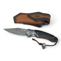 Shadow Serpent Damascus – Premium Flipper Knife