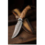 Ловен нож от дамаска стомана VG10 с дървена дръжка