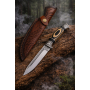 Нож 5Cr13Mov с гравирано острие и кожена кания