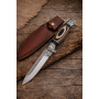 Нож 5Cr13Mov с гравирано острие и кожена кания