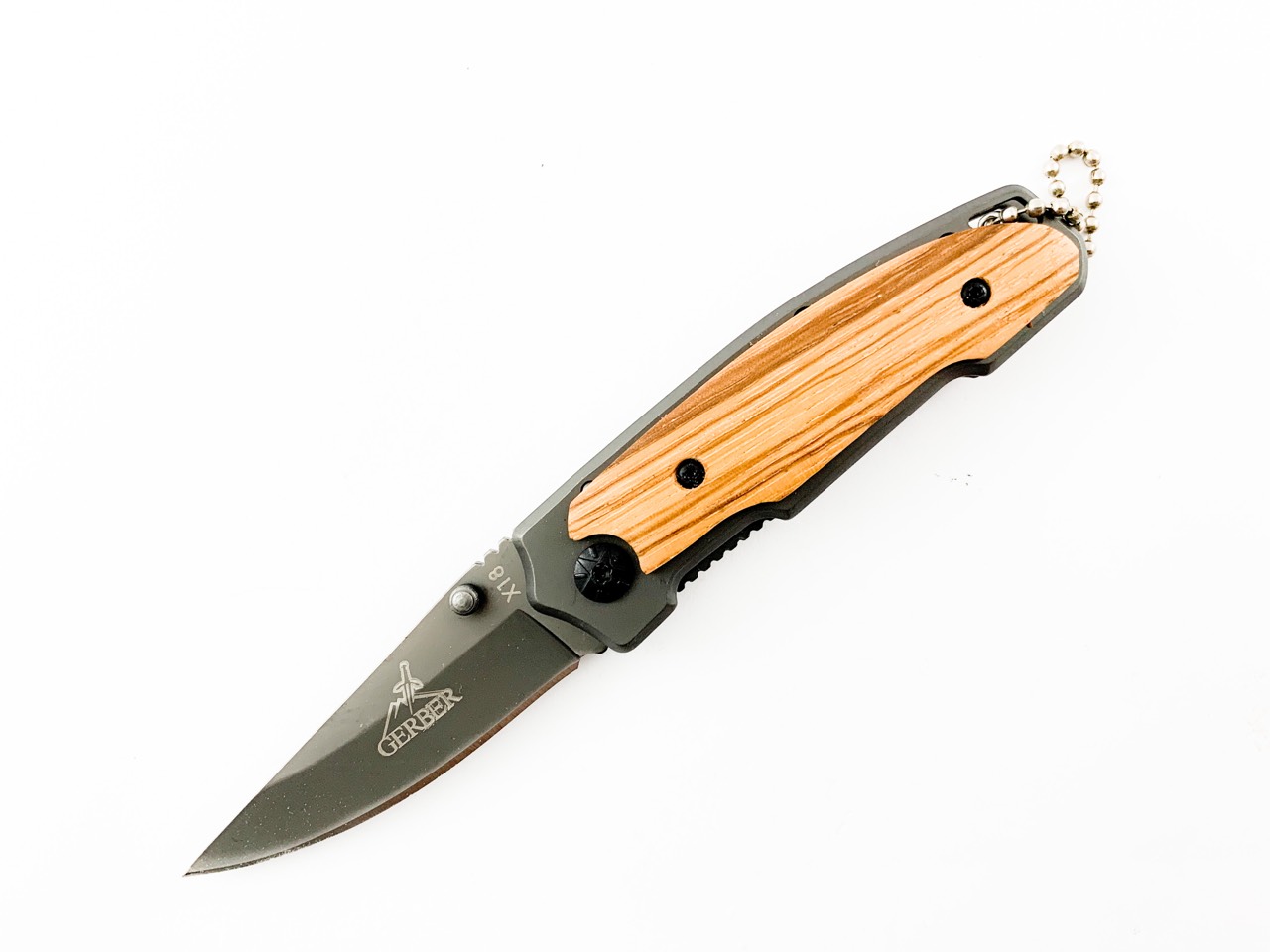 Сгъваем джобен нож с дървени чирени Gerber X18