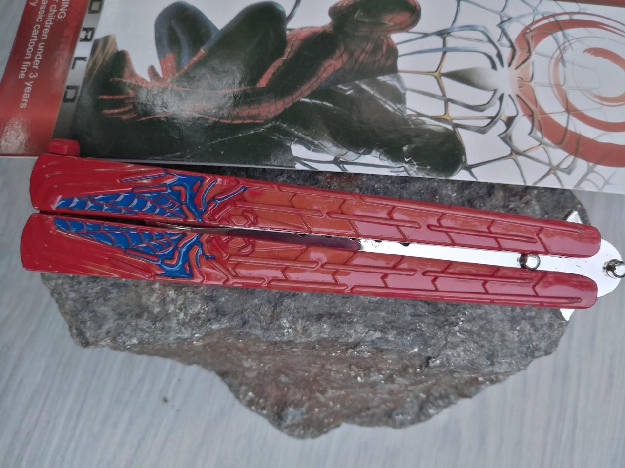Тренировъчен нож пеперуда Спайдър-Мен,Spider-Man ,не е остър за колекция или тренировка за трикове