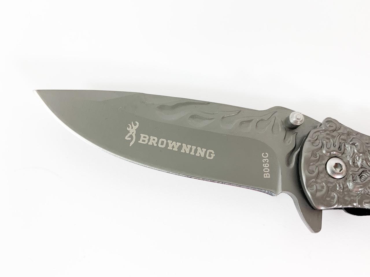 Сгъваем автоматичен нож метален с 3D картина на дракон Browning B063C Сгъваем автоматичен нож метален с 3D картина на дракон Browning B063C