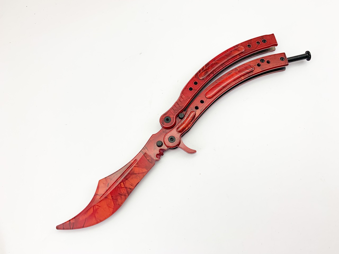 Нож пеперуда тренировъчен - цвят червен CS GO, butterfly knife trainer Нож пеперуда тренировъчен - цвят червен CS GO, butterfly knife trainer