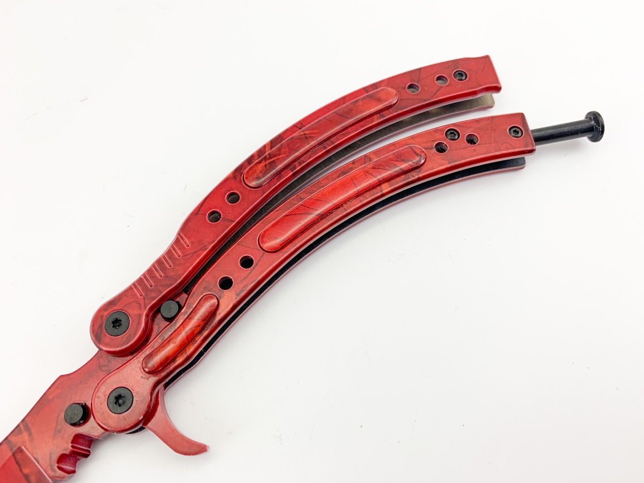 Нож пеперуда тренировъчен - цвят червен CS GO, butterfly knife trainer Нож пеперуда тренировъчен - цвят червен CS GO, butterfly knife trainer