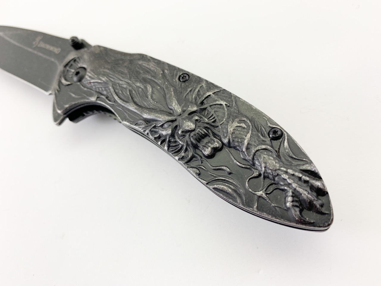 Сгъваем автоматичен нож метален и масивен Browning 3D print Дракон