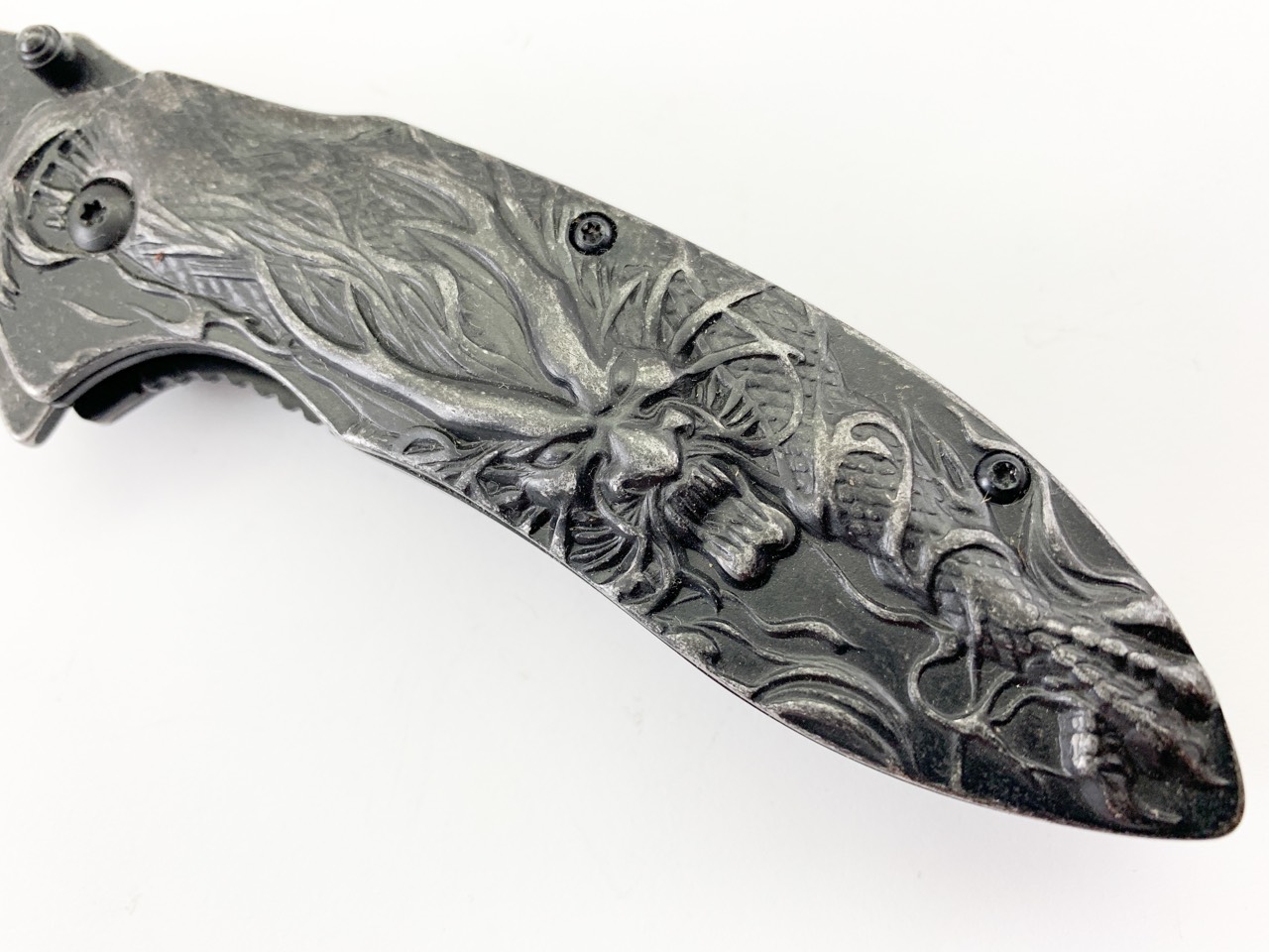 Сгъваем автоматичен нож метален и масивен Browning 3D print Дракон