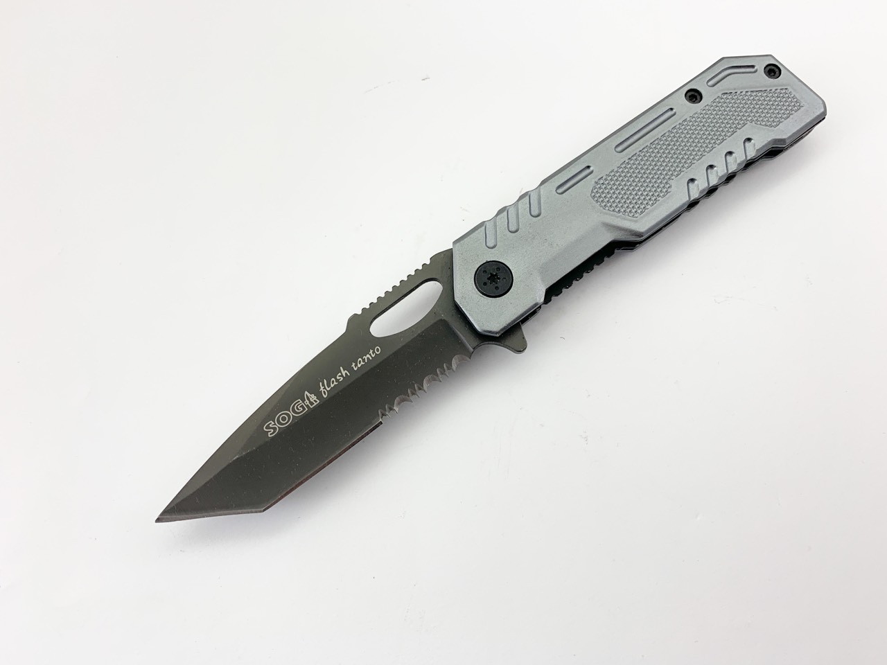 Сгъваем автоматичен нож Sog flash tanto частично серетирано острие