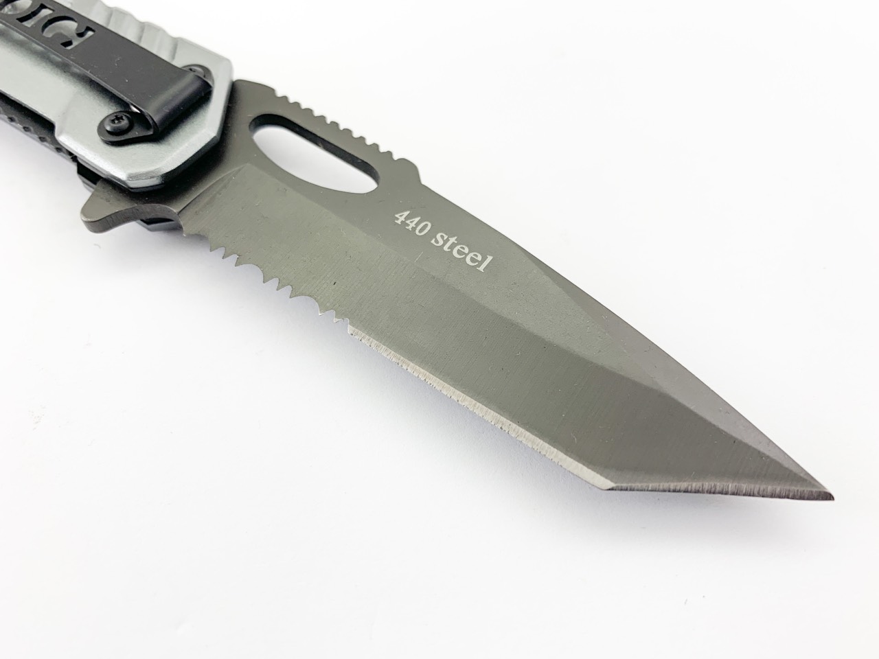 Сгъваем автоматичен нож Sog flash tanto частично серетирано острие