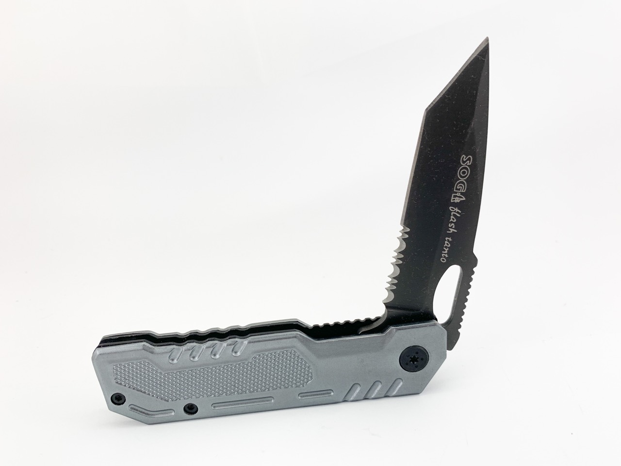 Сгъваем автоматичен нож Sog flash tanto частично серетирано острие