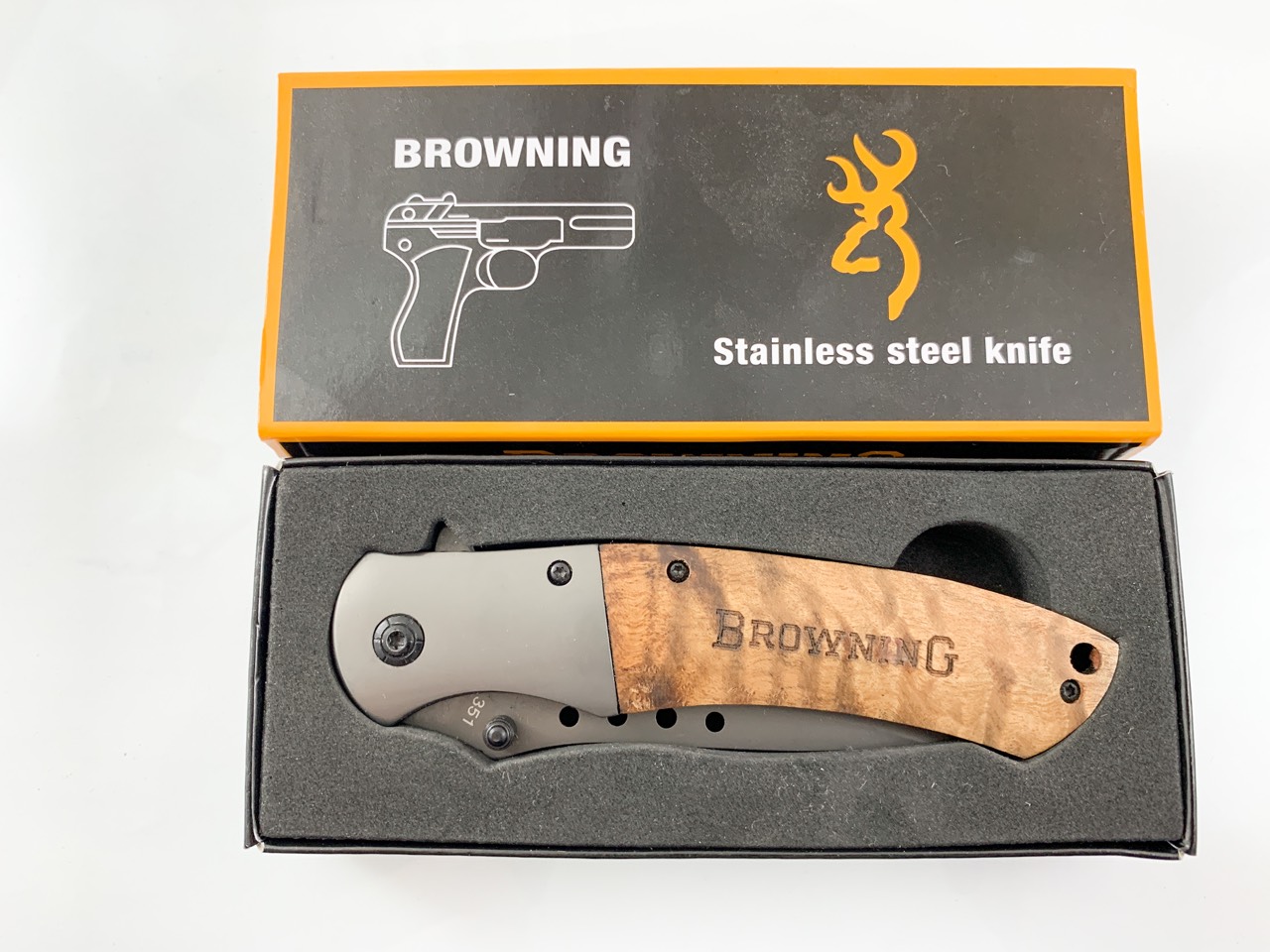 Сгъваем автоматичен нож Browning 351 с иноксово покритие