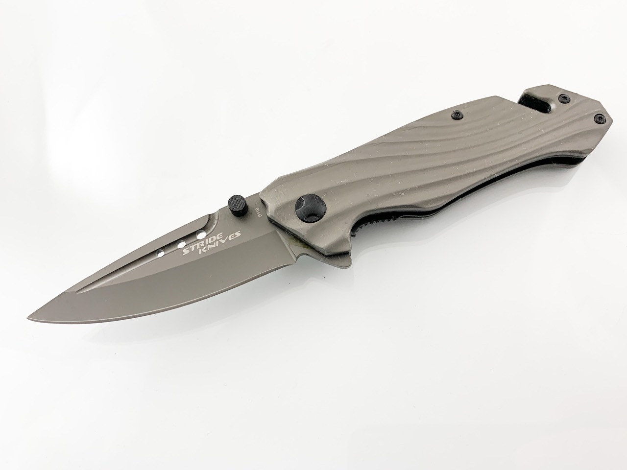 Сгъваем метален автоматичен нож стегнато отваряне с иноксово покритие Stride Knives B119