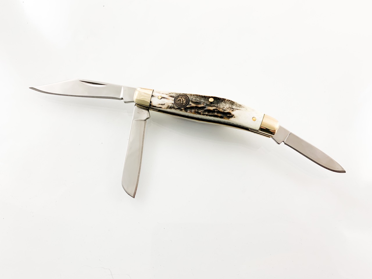 Уникат малък нож с еленови чирени немски Hen and Rooster Genuine Deer Stag Whittler Stainless Pocket Knife Knives