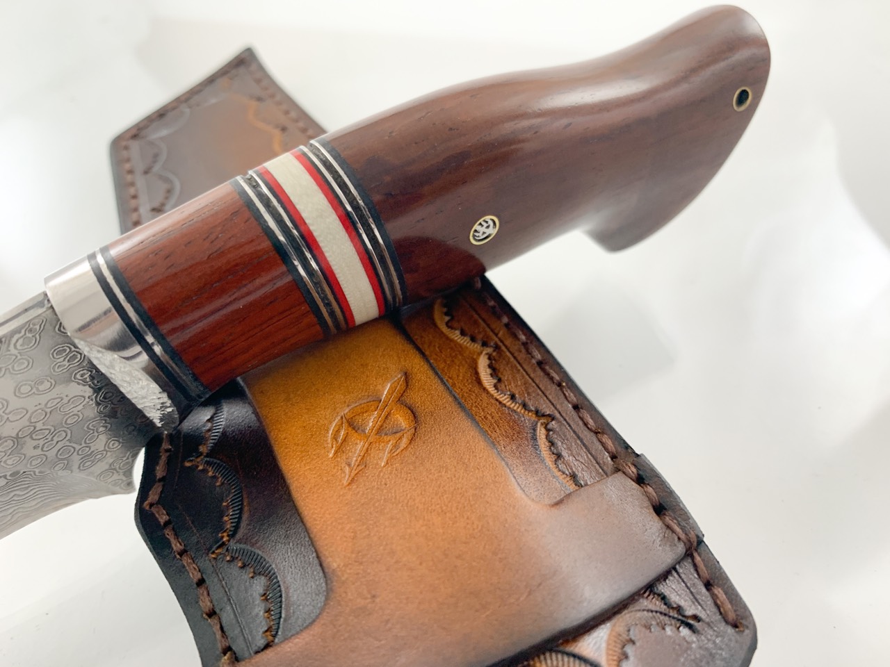 Ловен нож Bowie ръчно направен от дамаска японска стомана танто острие