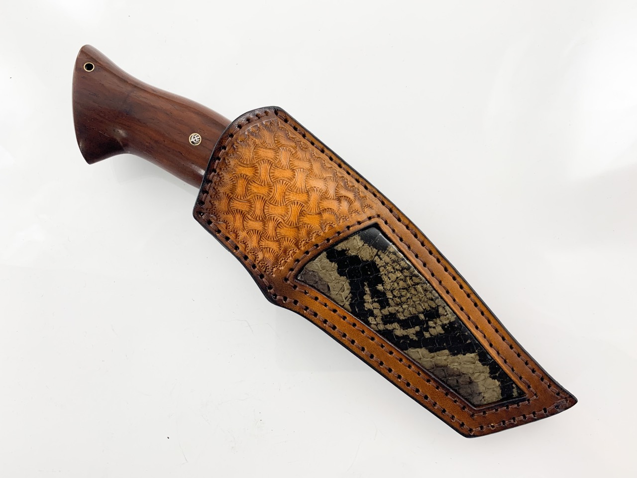 Ловен нож Bowie ръчно направен от дамаска японска стомана танто острие