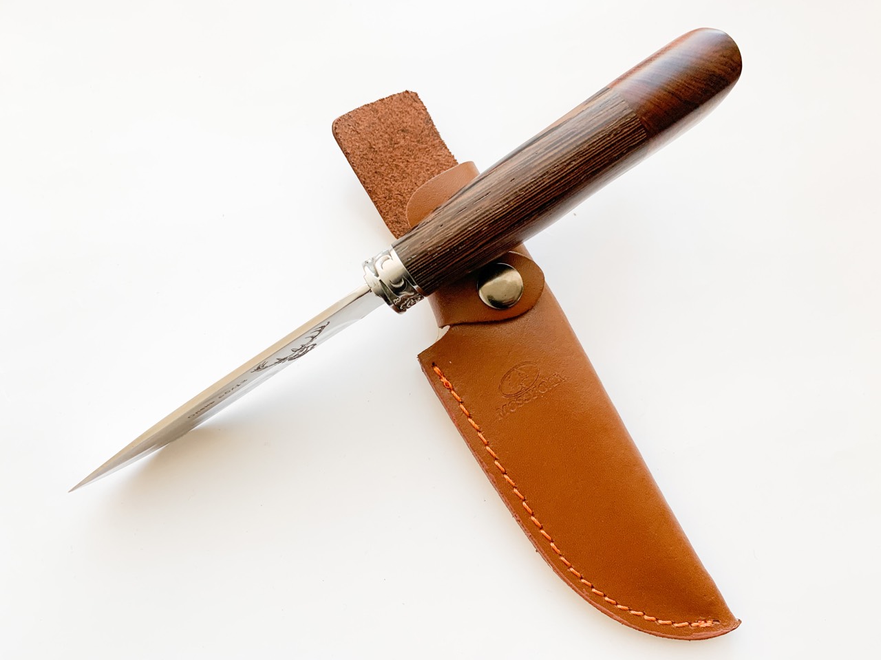 Руски ловен нож Олень Елен стомана 65х13 с кожена кания