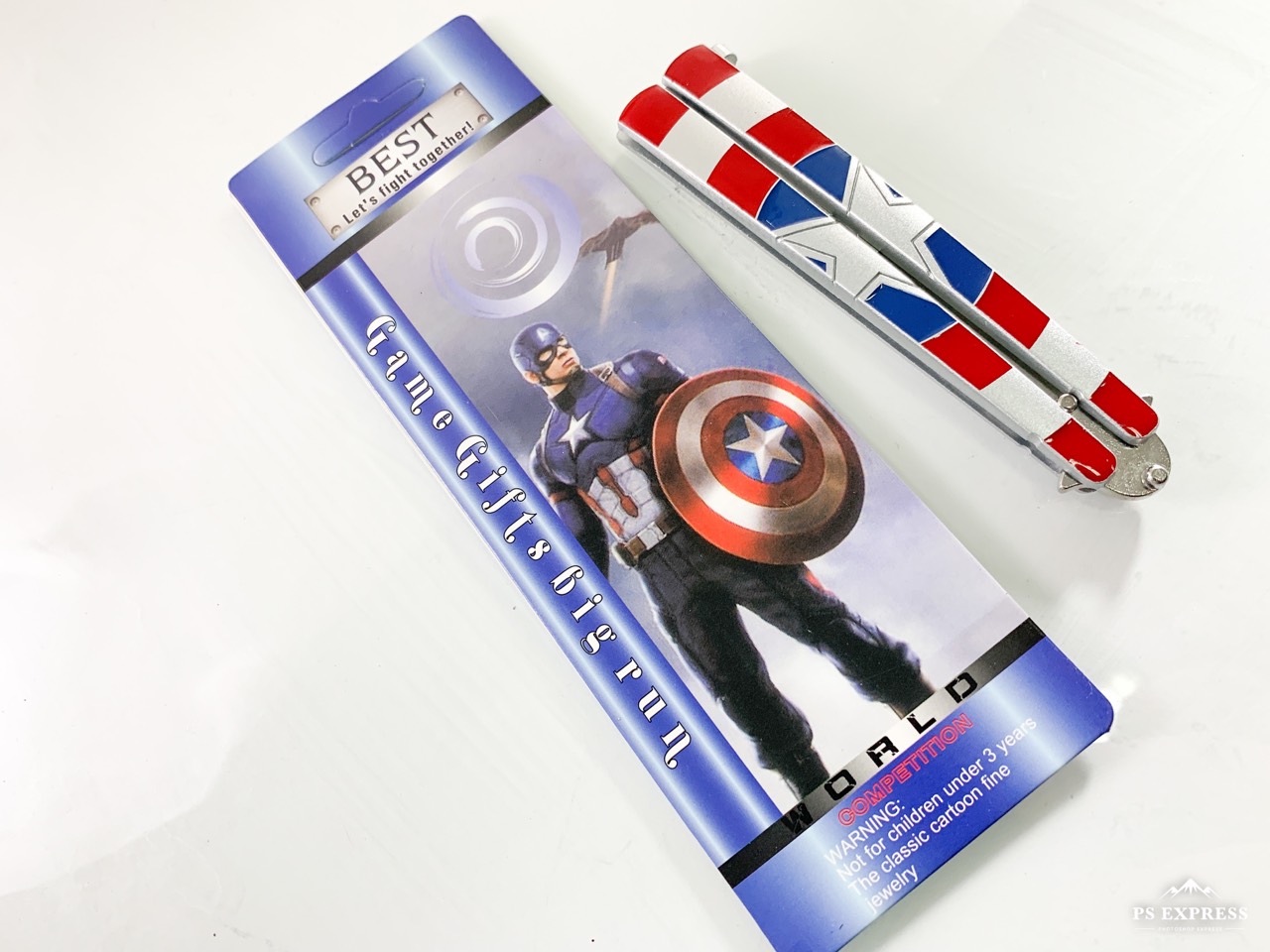 Тренировъчен нож пеперуда Капитан Америка/Captain America