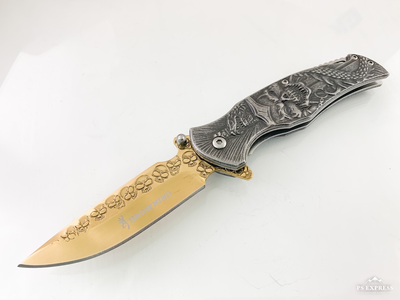 Browning Zombie Apocalypse Knife сгъваем автоматичен джобен нож с черепи