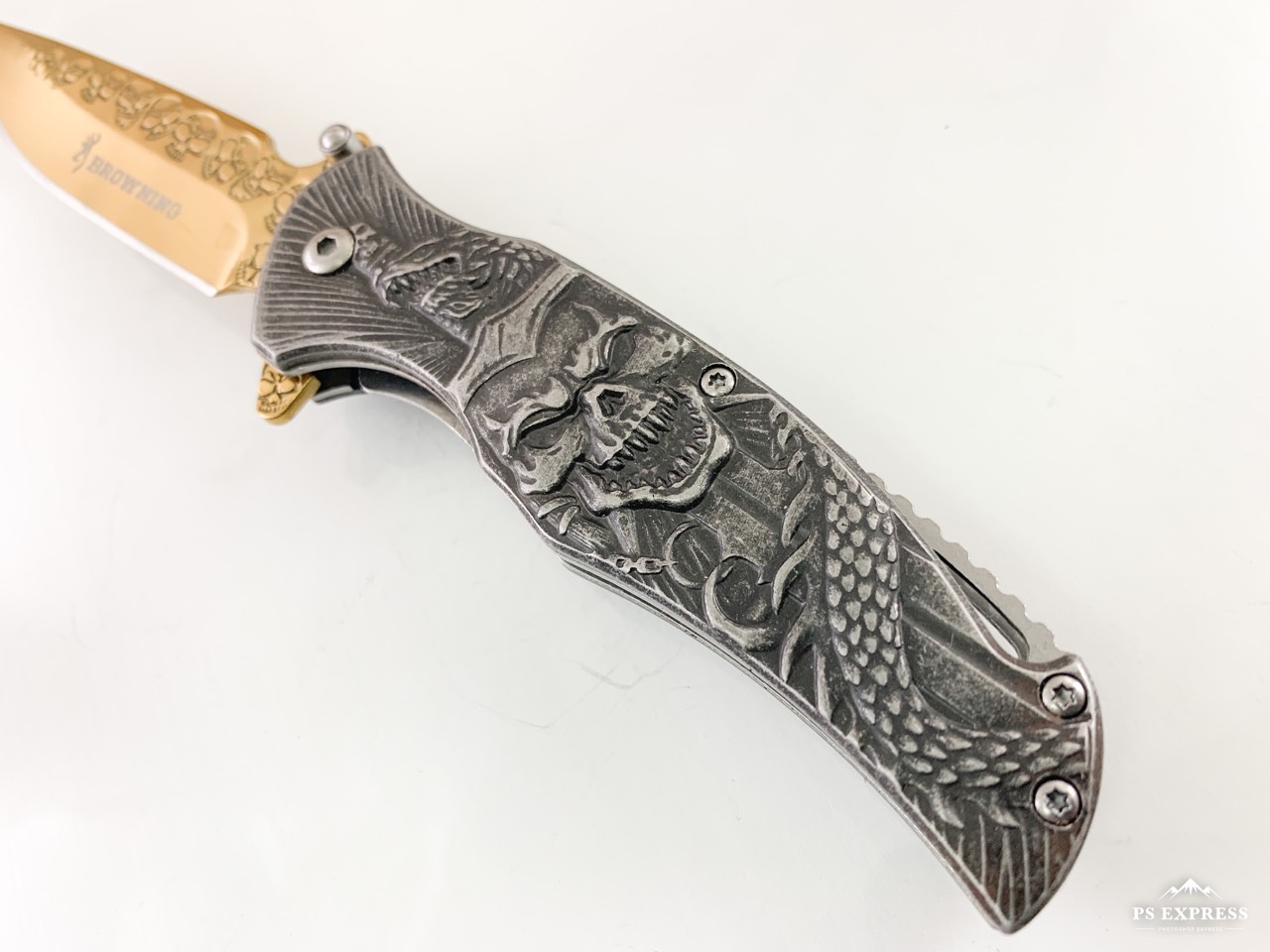 Browning Zombie Apocalypse Knife сгъваем автоматичен джобен нож с черепи