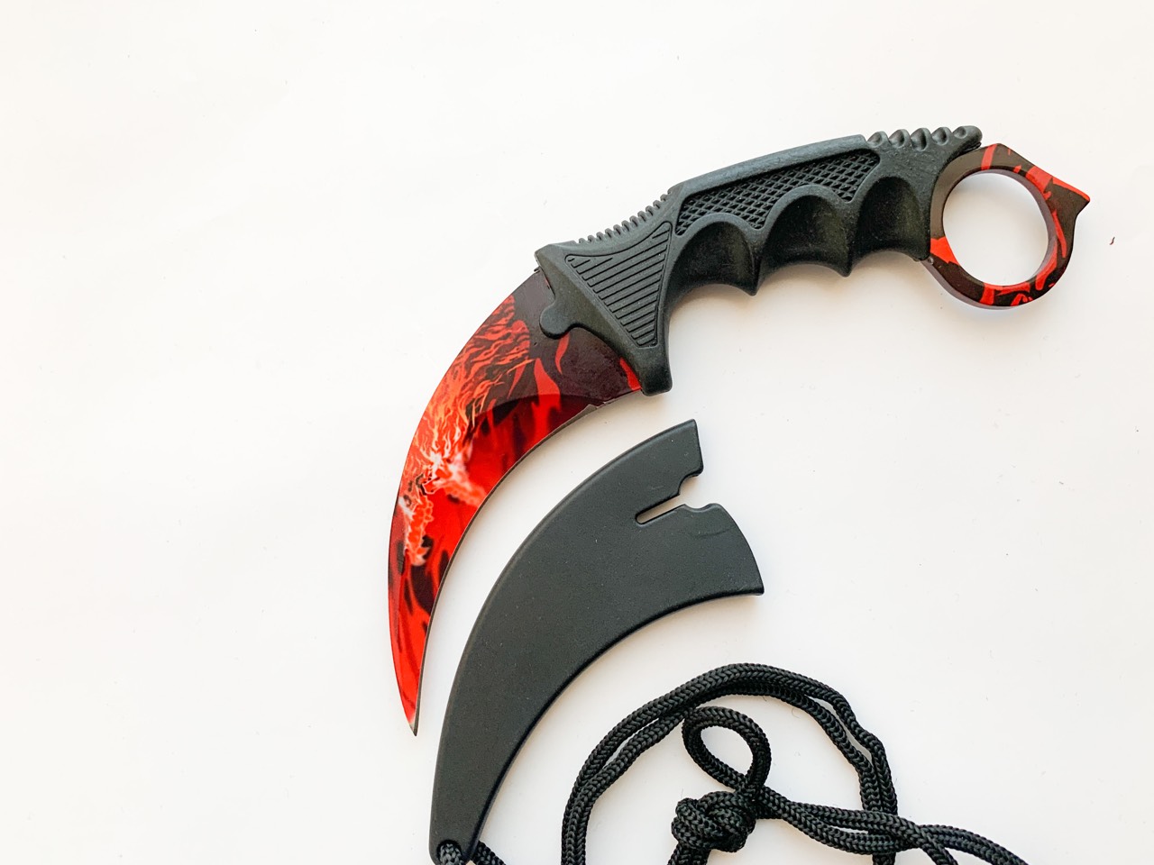 CS GO - остър червен дракон karambit карамбит тактичеси нож CS GO - остър червен дракон karambit карамбит тактичеси нож