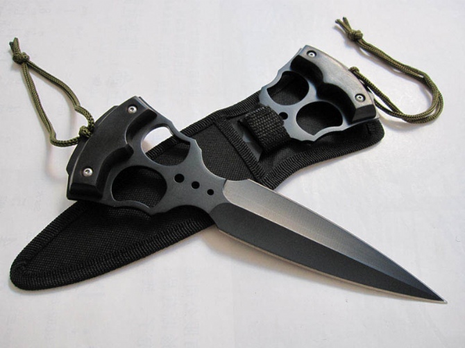 Черна тежка масивна кама тип бокс за самозащита