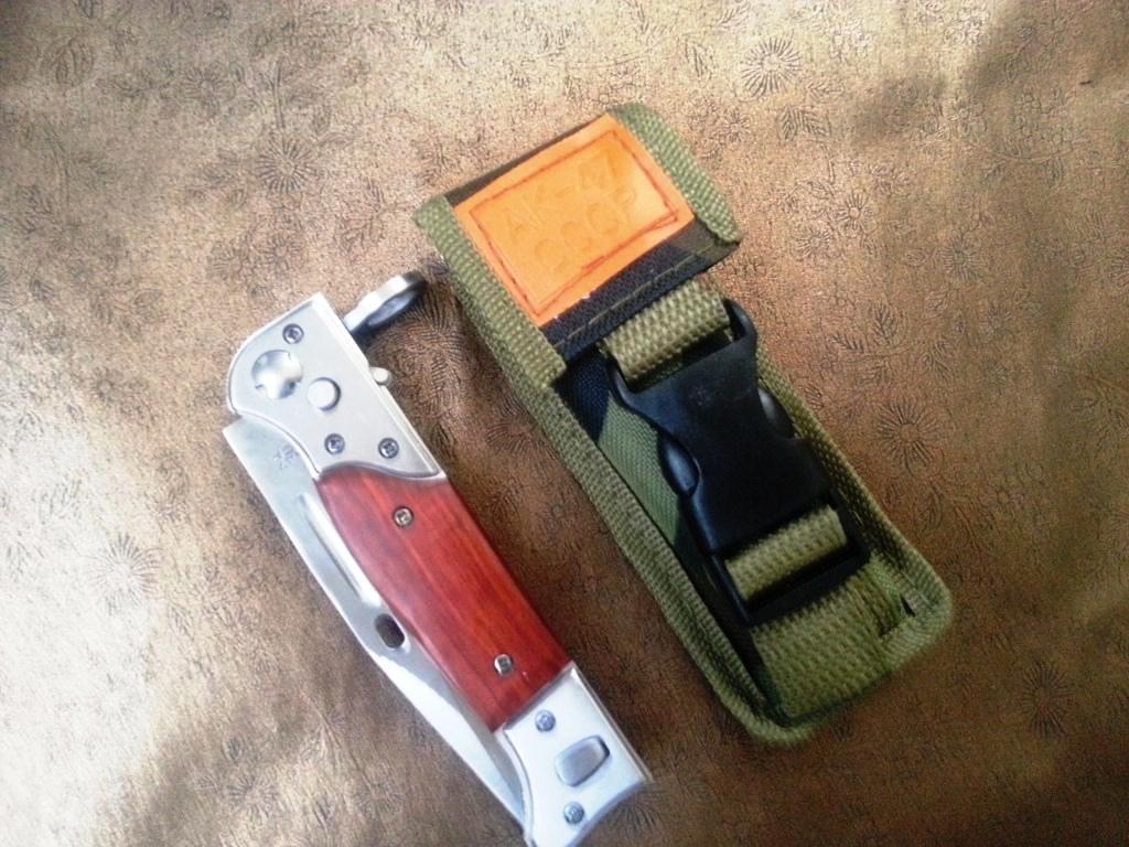 Военен тактически масивен голям сгъваем нож - AK-47 СССР