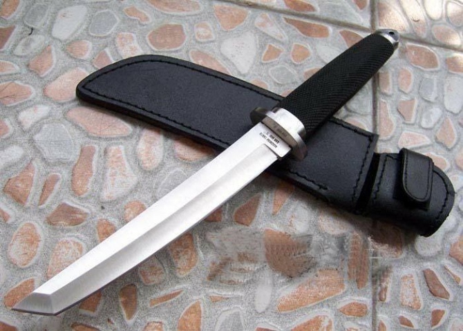 Къс меч с танто острие и кожен клъф- Magnum Tanto II in San Mai
