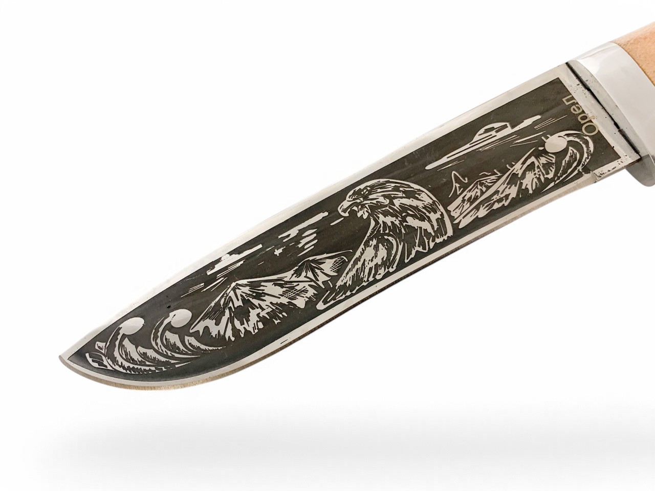 Руски ловен нож с дървена дръжка - Сокол