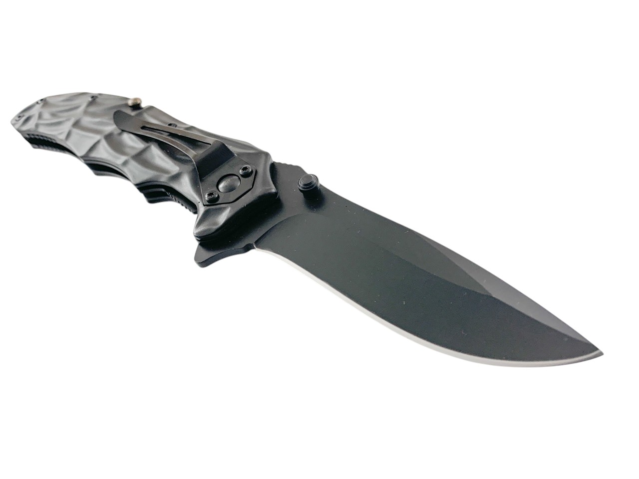 Детайл на дръжката на нож Black Steel B091