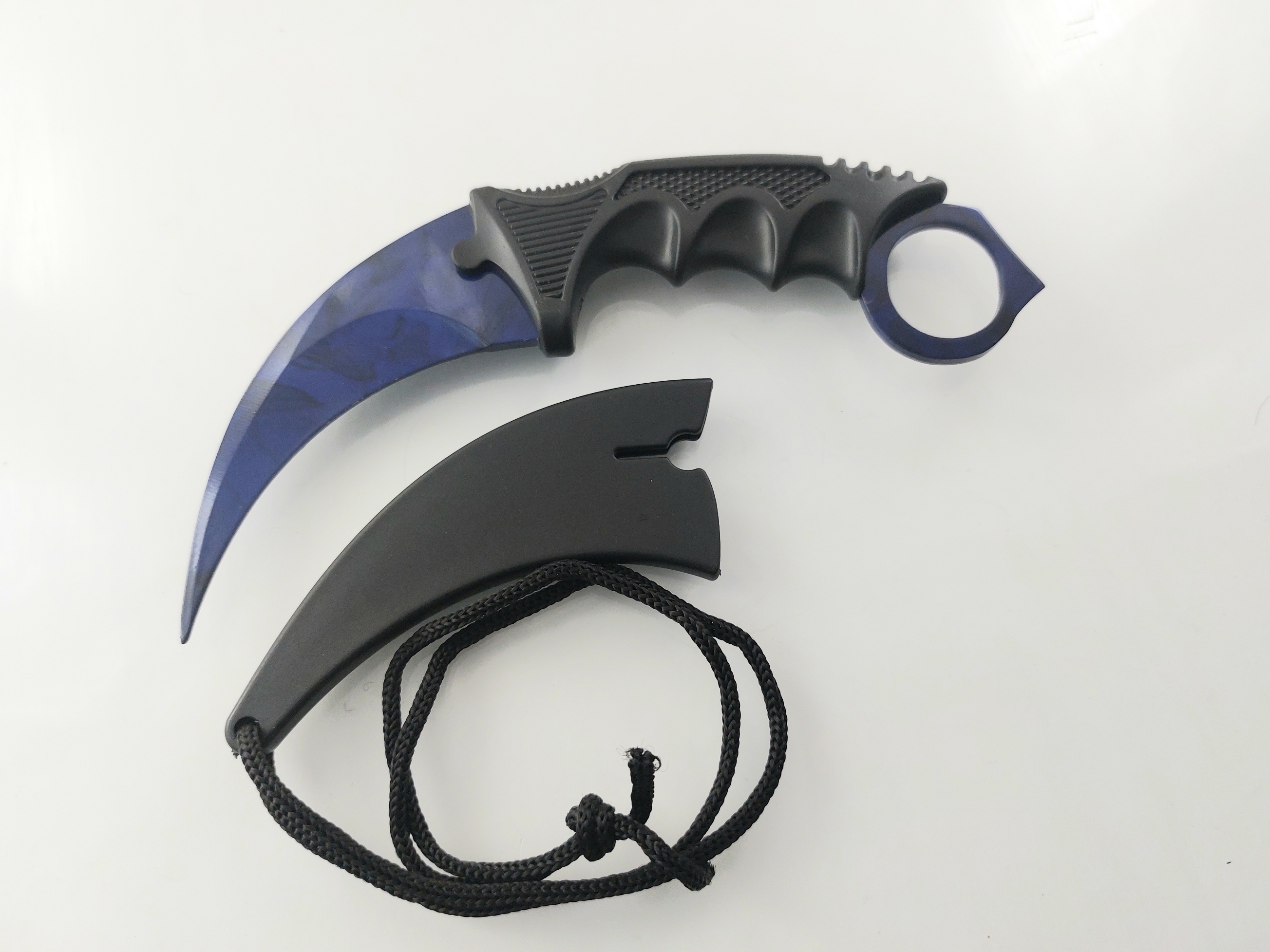CS GO - тъмно син karambit карамбит нож за тренировка начинаещи незаточен