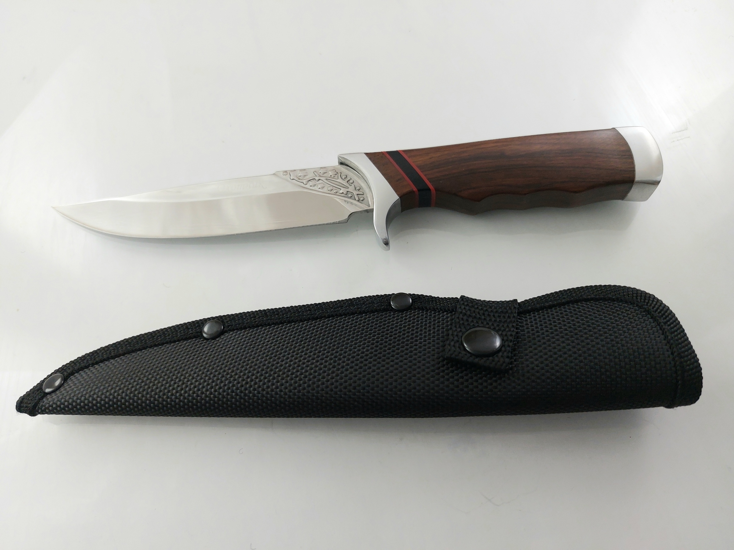 Руски ловен нож с метални гардове - Охотник стал 65х13