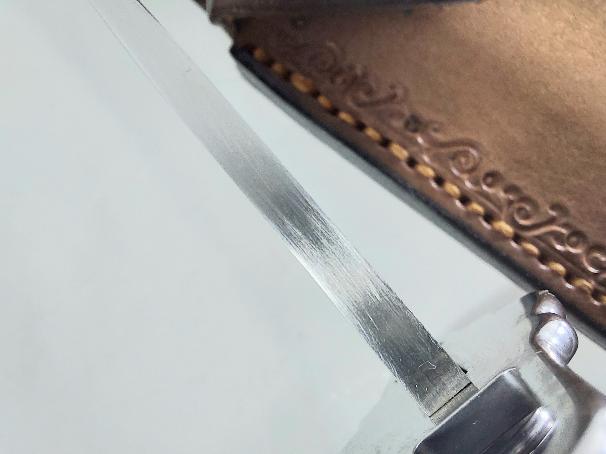 Bowie knife Ръчно направен ловен нож с кожена кания стомана DC53 - VipEver