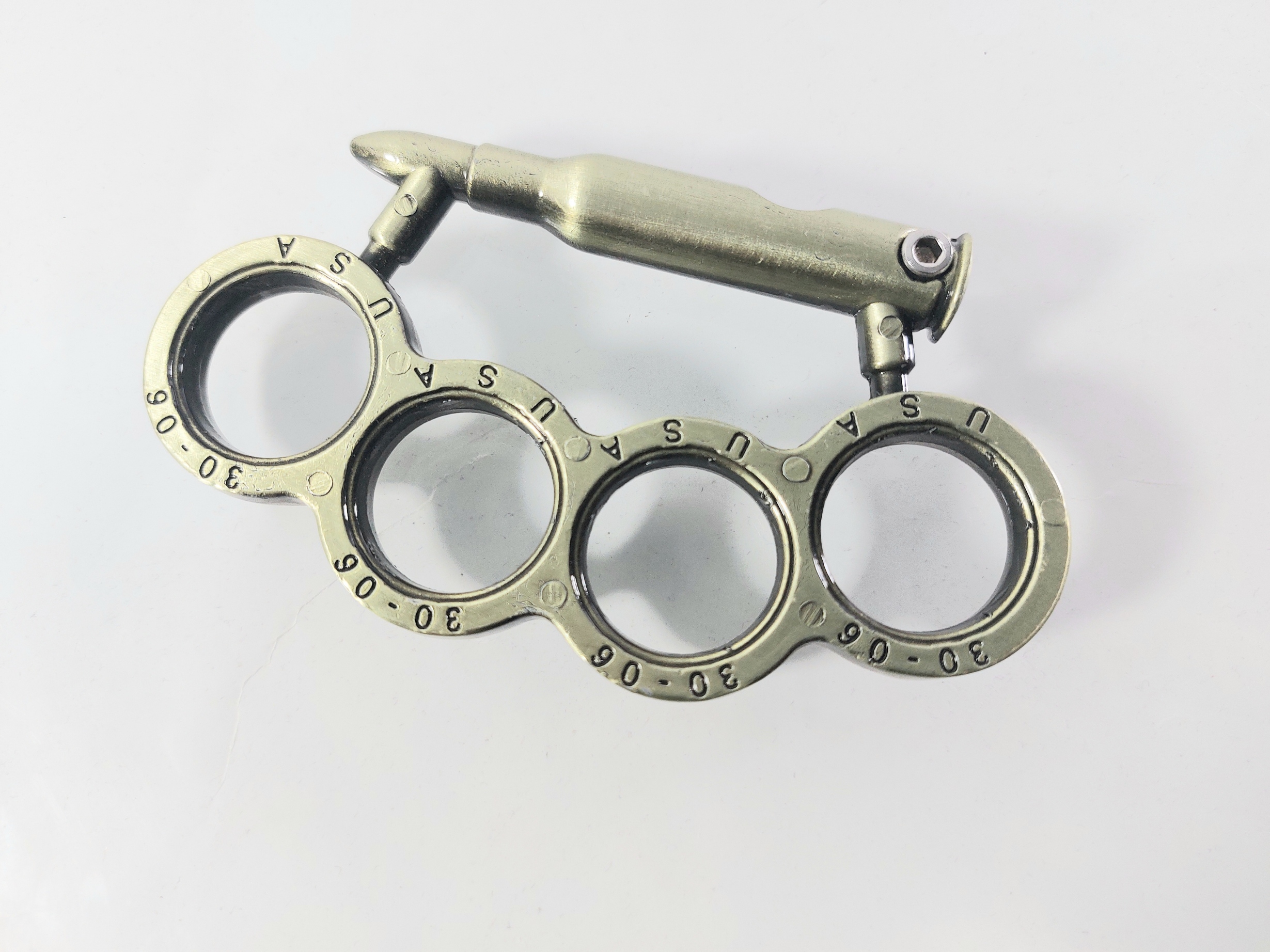 Масивен голям метален бокс за колекция златист цвят с патрон за дръжка