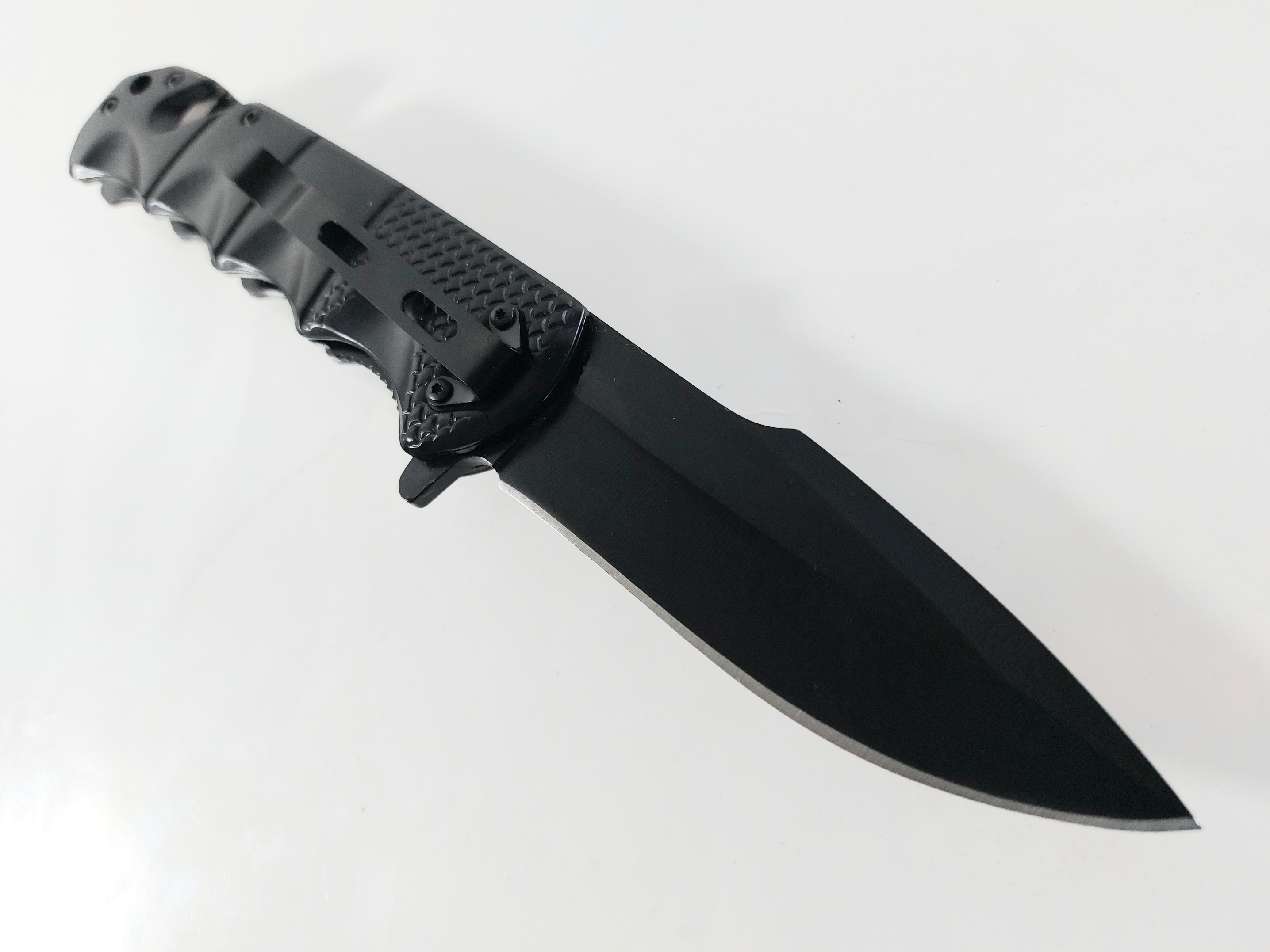 Сгъваем автоматичен нож с черно антирефлекторно покритие Browning DA321 с резец и шип