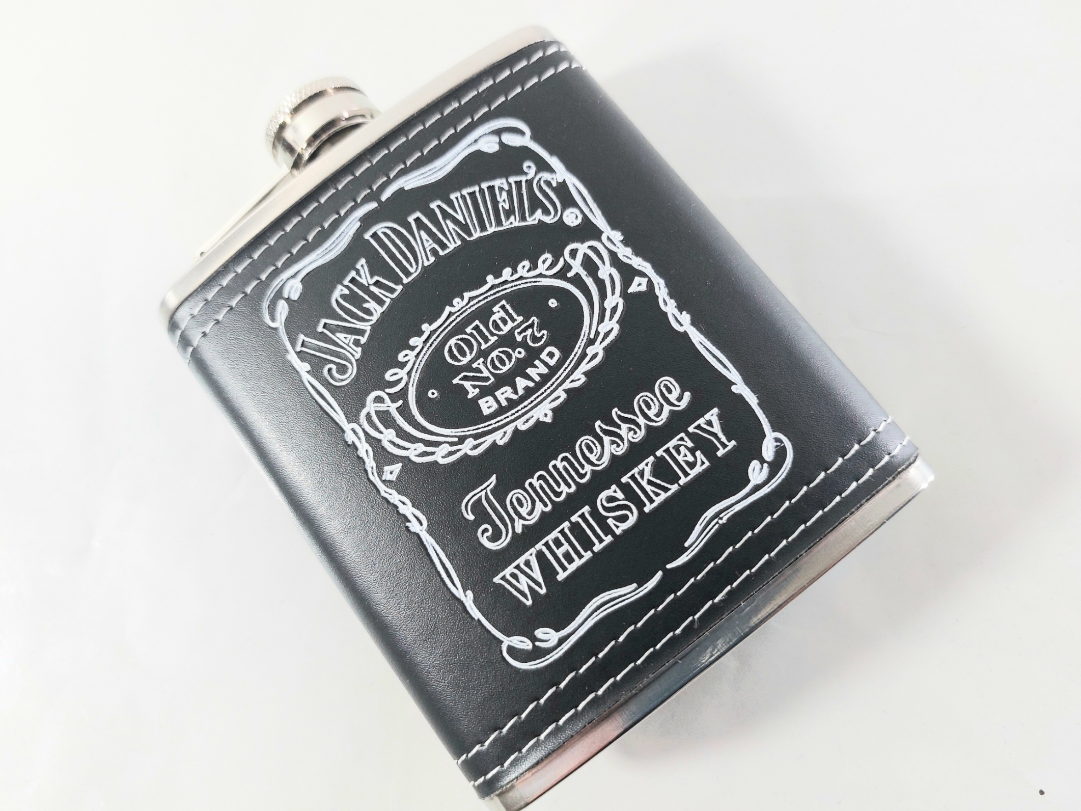 Манерка с лого Jack Daniels black steel кожен обков