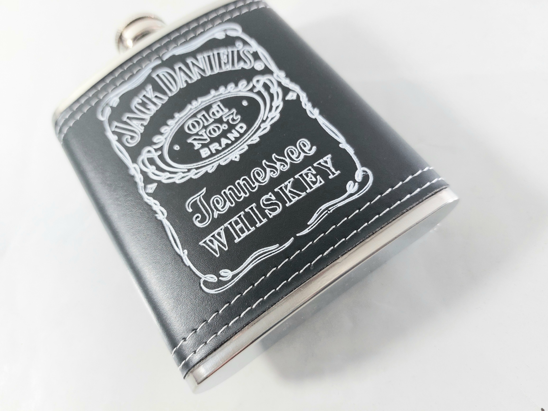 Манерка с лого Jack Daniels black steel кожен обков