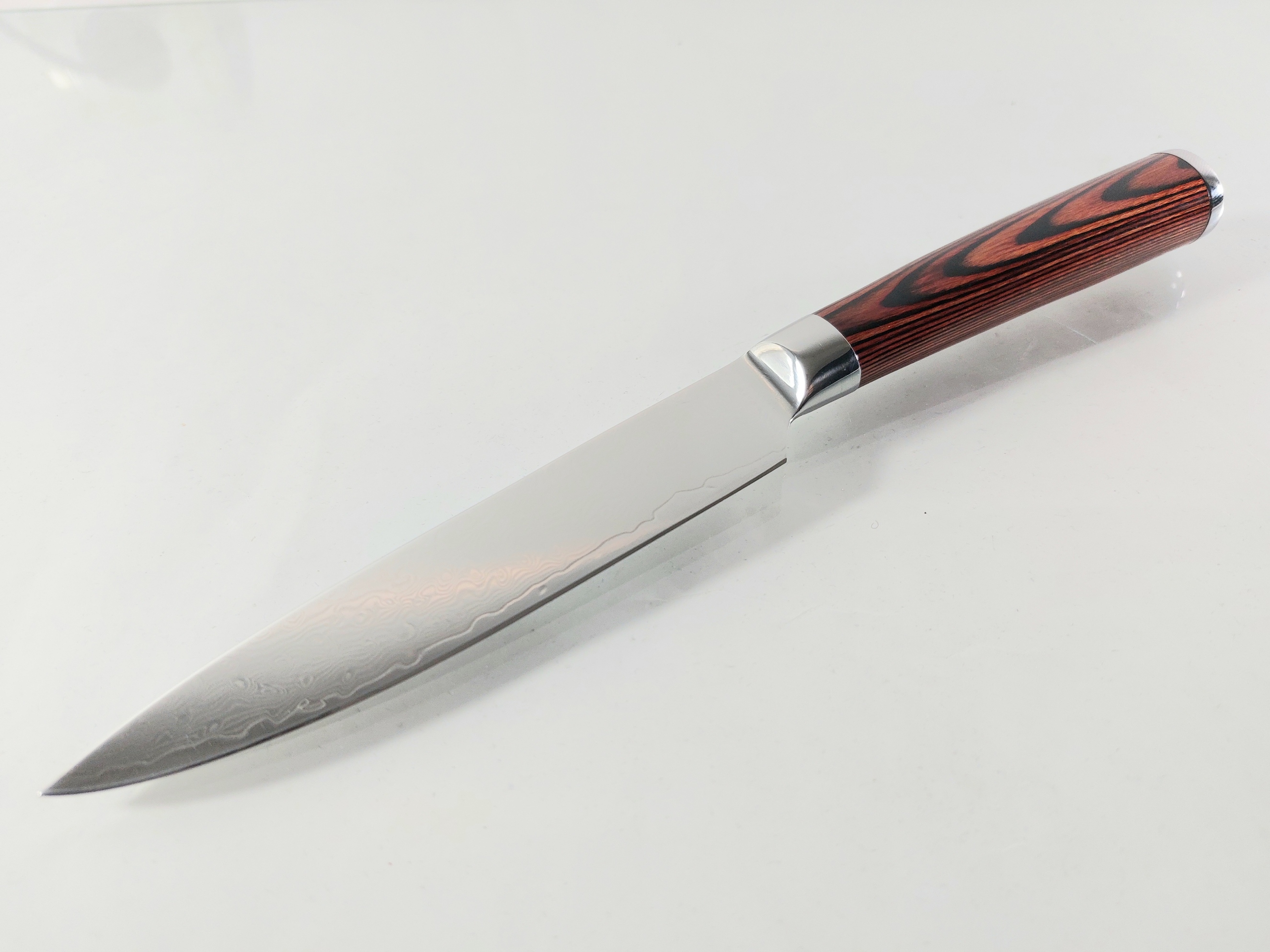 Професионален кухненски нож - Дамаска стомана-Chef Knife с дървена дръжка Професионален кухненски нож - Дамаска стомана-Chef Knife с дървена дръжка