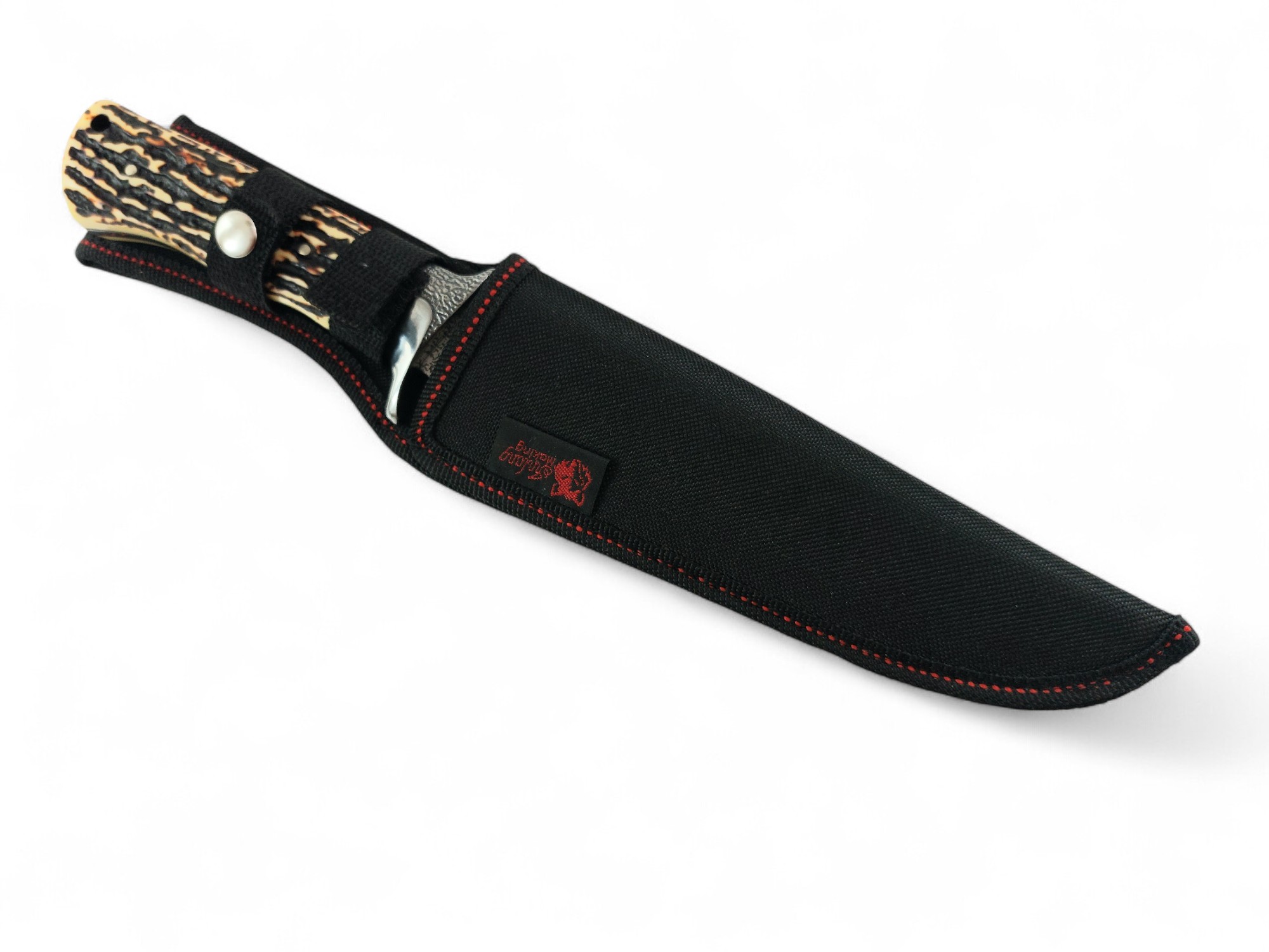 Близък план на острието с гравировка Columbia Hunting Company
