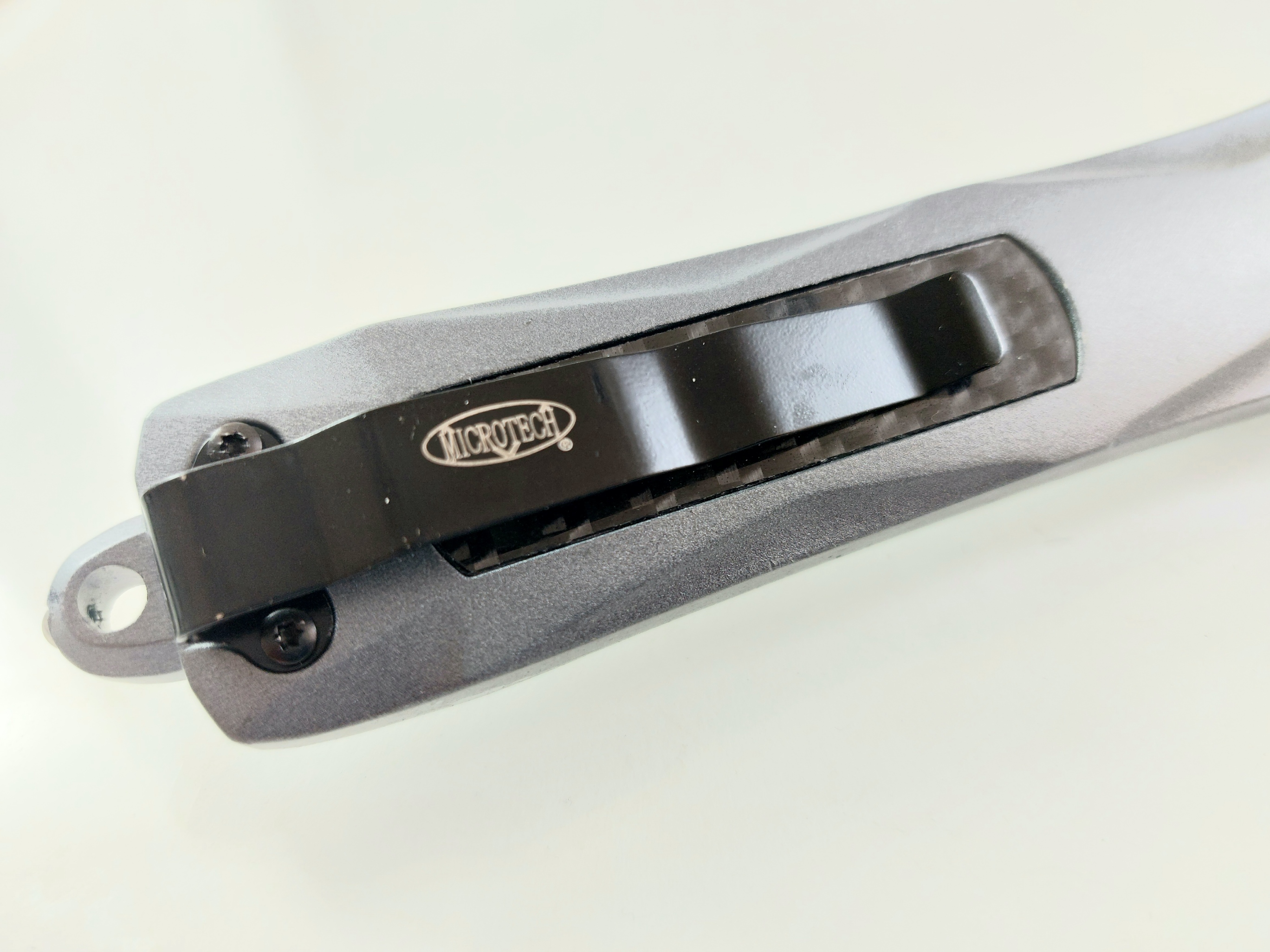 Microtech Blue Blade OTF- сгъваем автоматичен нож Танто острие с клипс и калъф