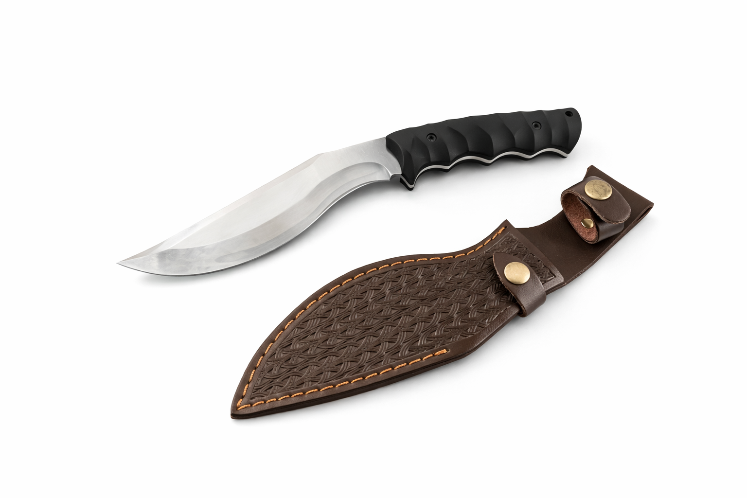 Ловен нож тип кукри с G10 дръжка и кожена кания