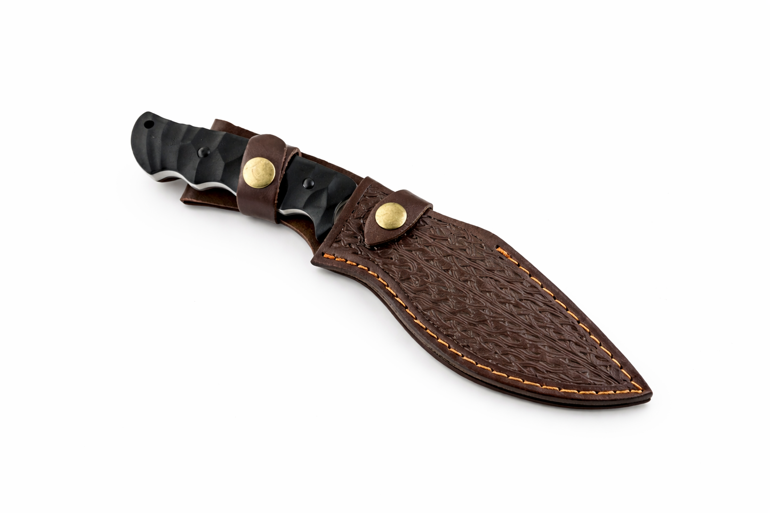 Ловен нож тип кукри с G10 дръжка и кожена кания