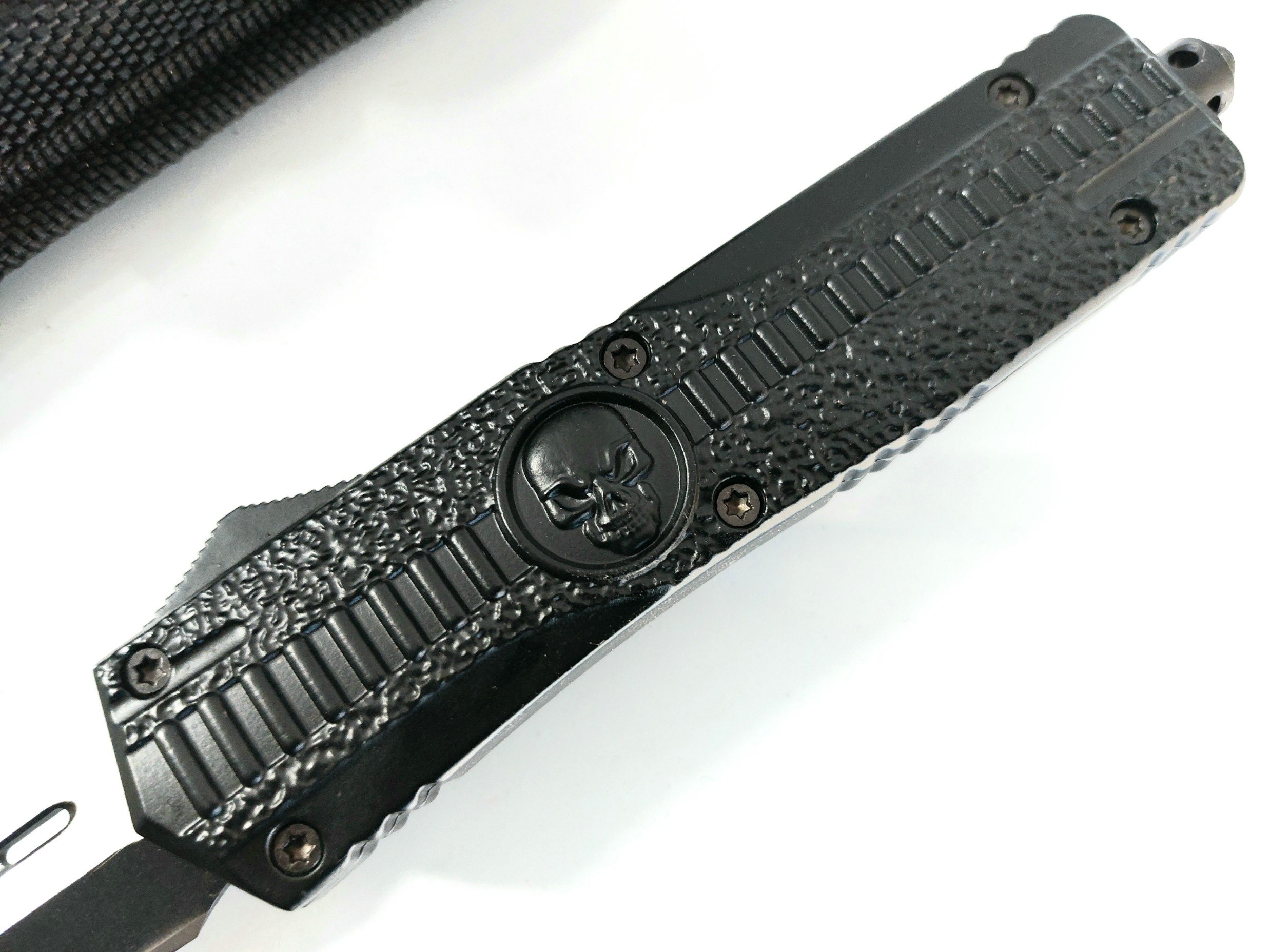 Microtech Black OTF- сгъваем автоматичен нож танто Skull