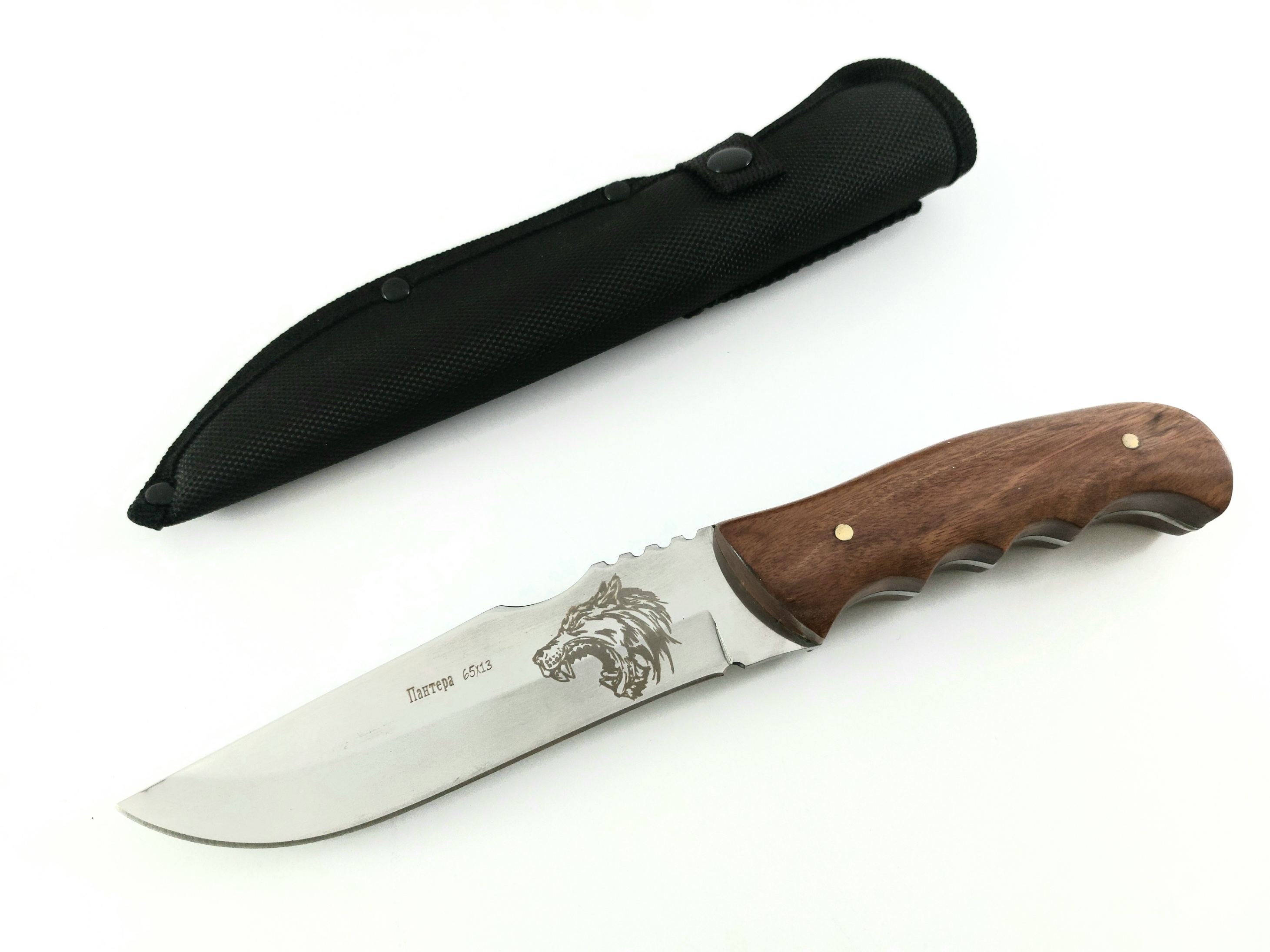 Ловен нож фултанг от неръждаема закалена стомана 65х13  - Пантера