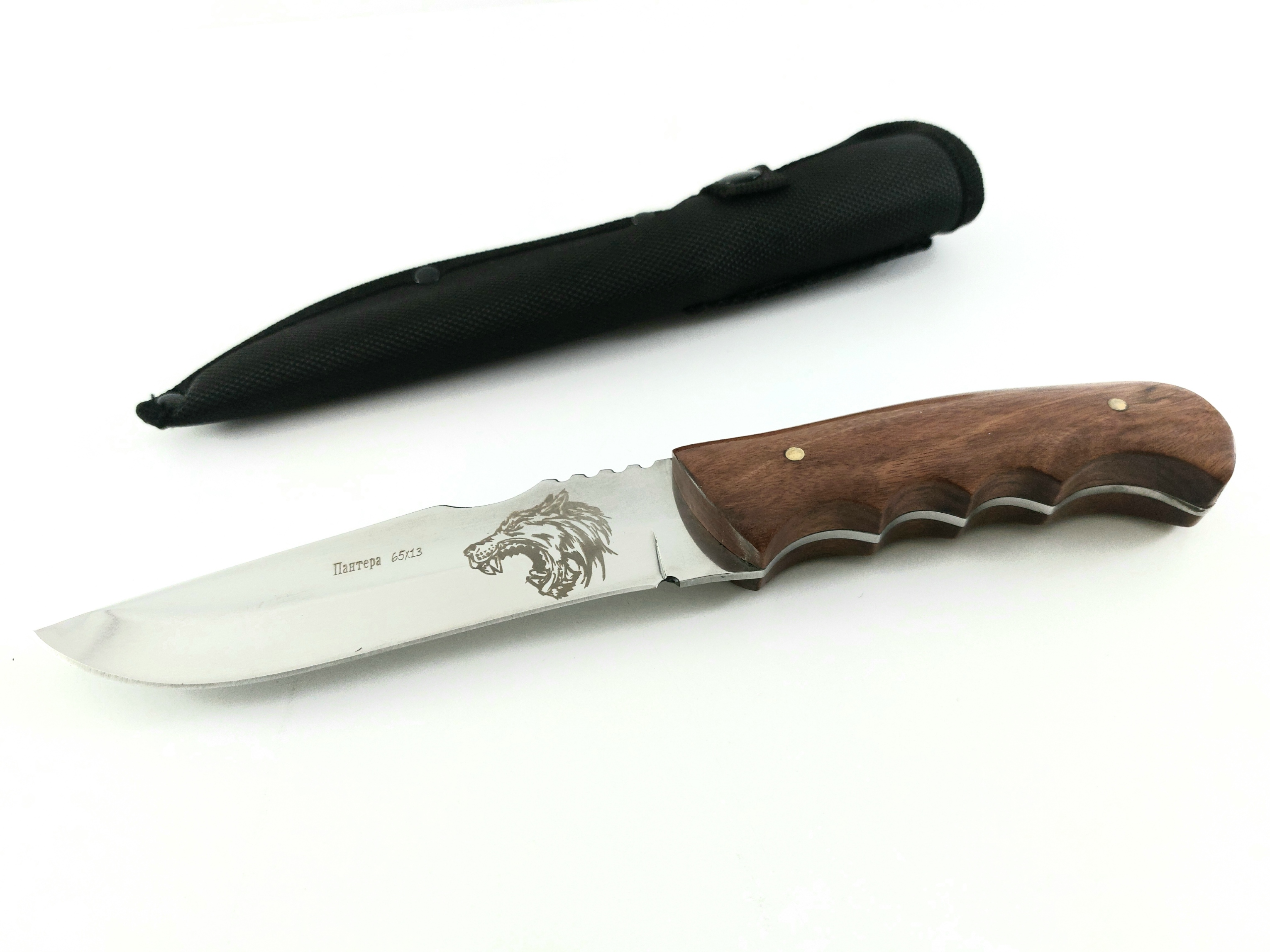 Ловен нож фултанг от неръждаема закалена стомана 65х13  - Пантера