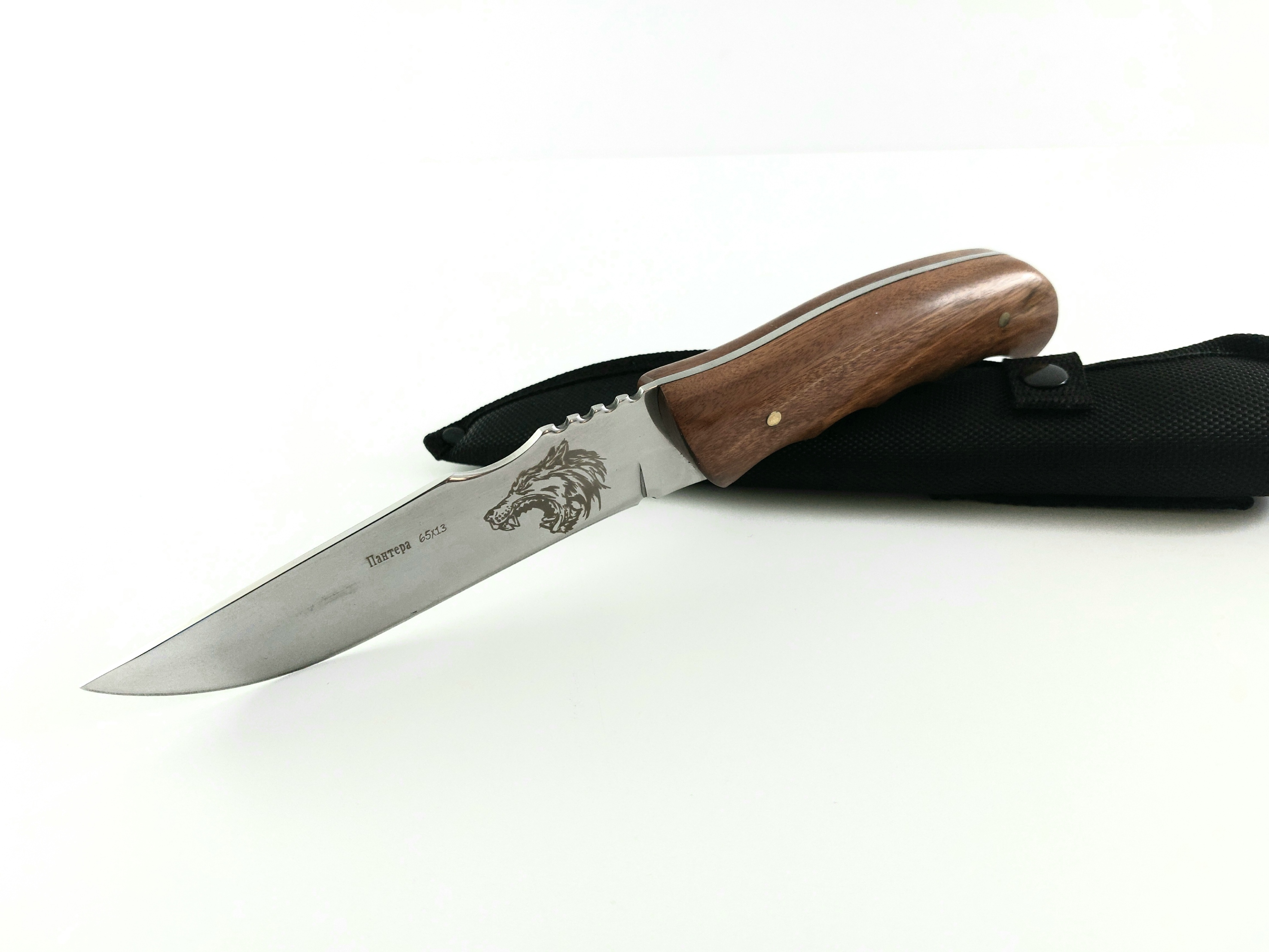 Ловен нож фултанг от неръждаема закалена стомана 65х13  - Пантера