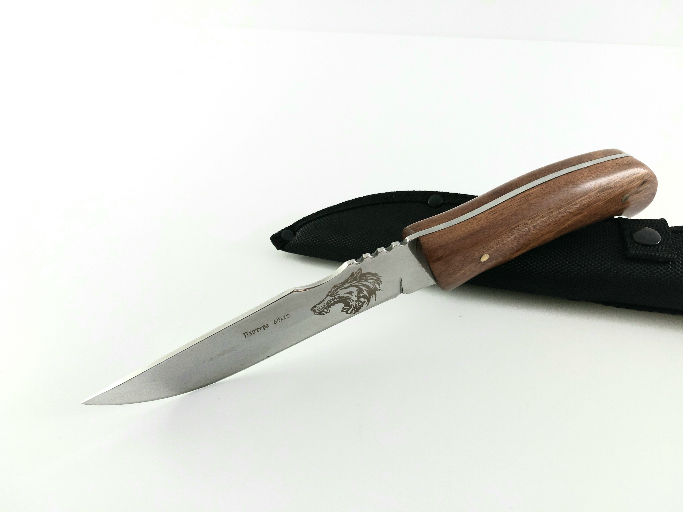 Ловен нож фултанг от неръждаема закалена стомана 65х13  - Пантера