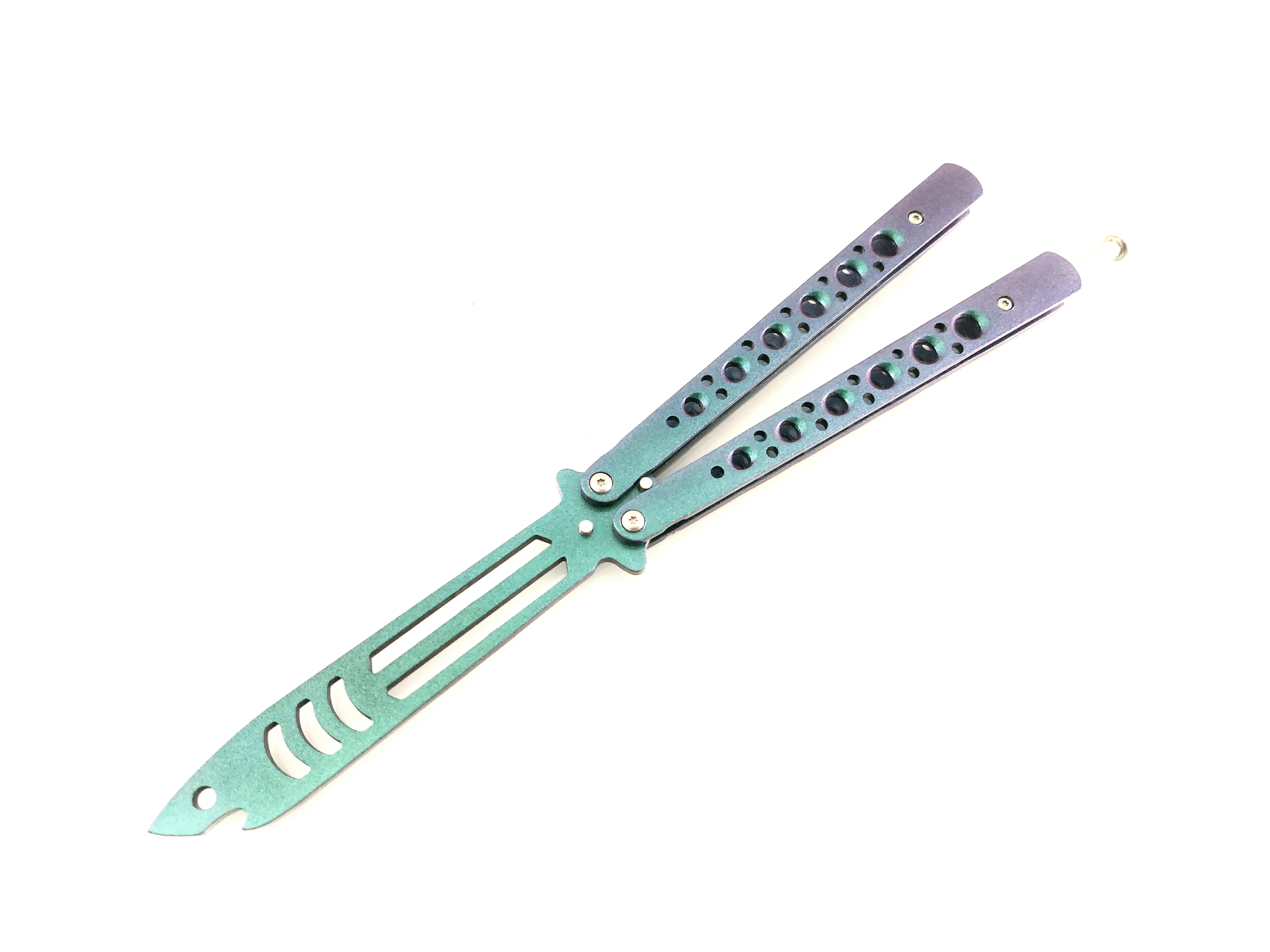 Вutterfly knife акула Shark нож пеперуда незаточен тренировъчен електриково зелено