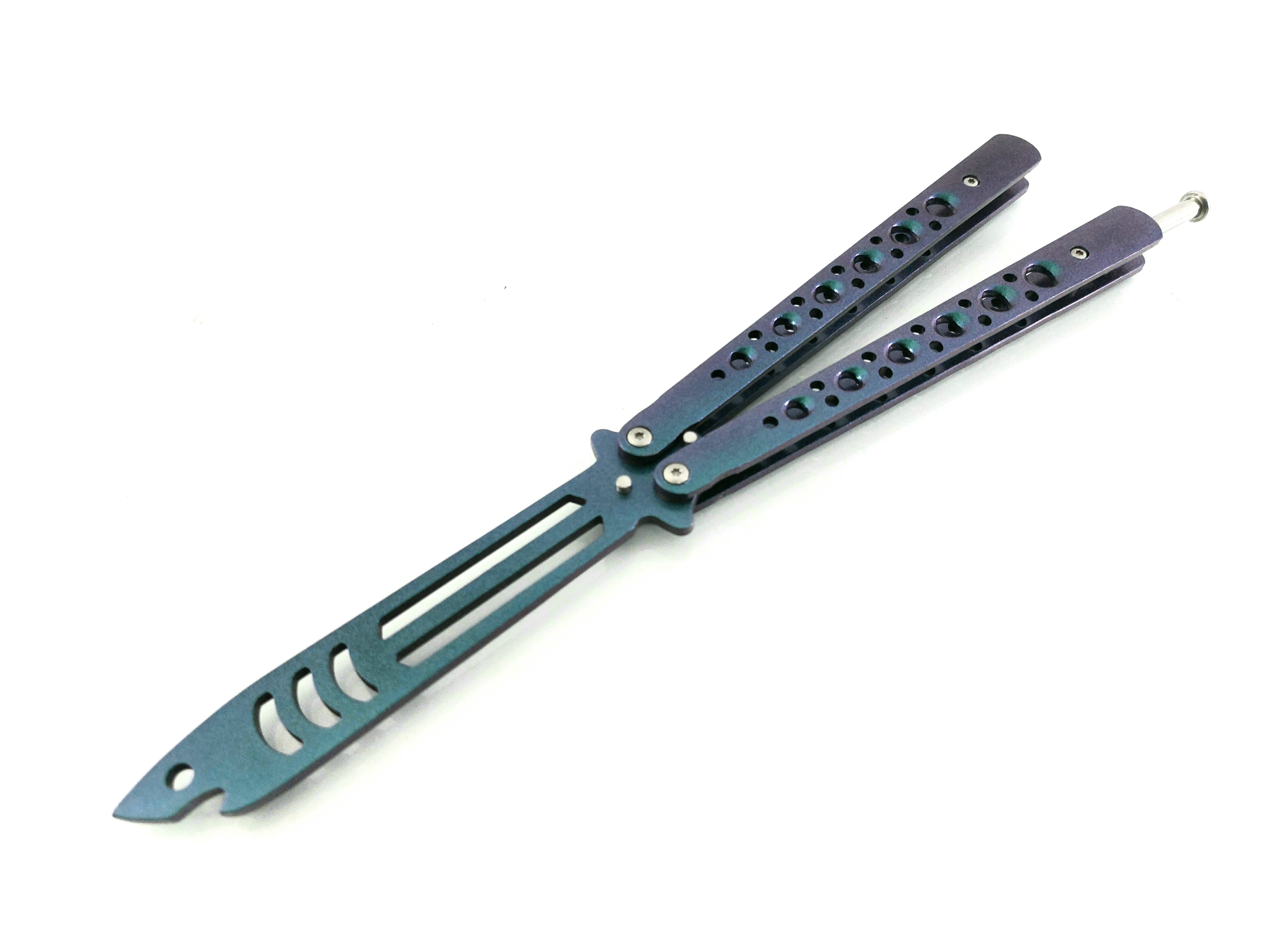 Вutterfly knife акула Shark нож пеперуда незаточен тренировъчен електриково зелено