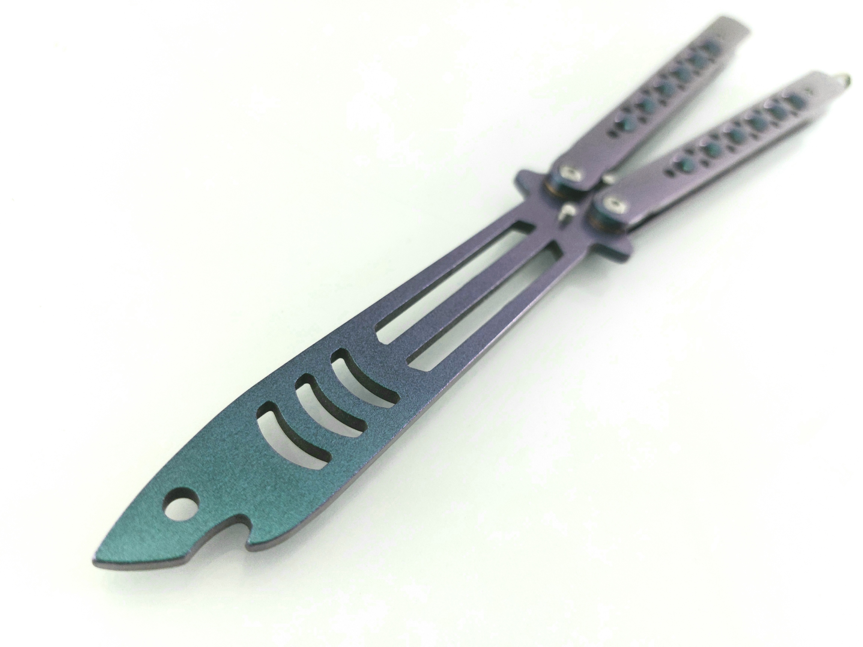 Вutterfly knife акула Shark нож пеперуда незаточен тренировъчен електриково зелено