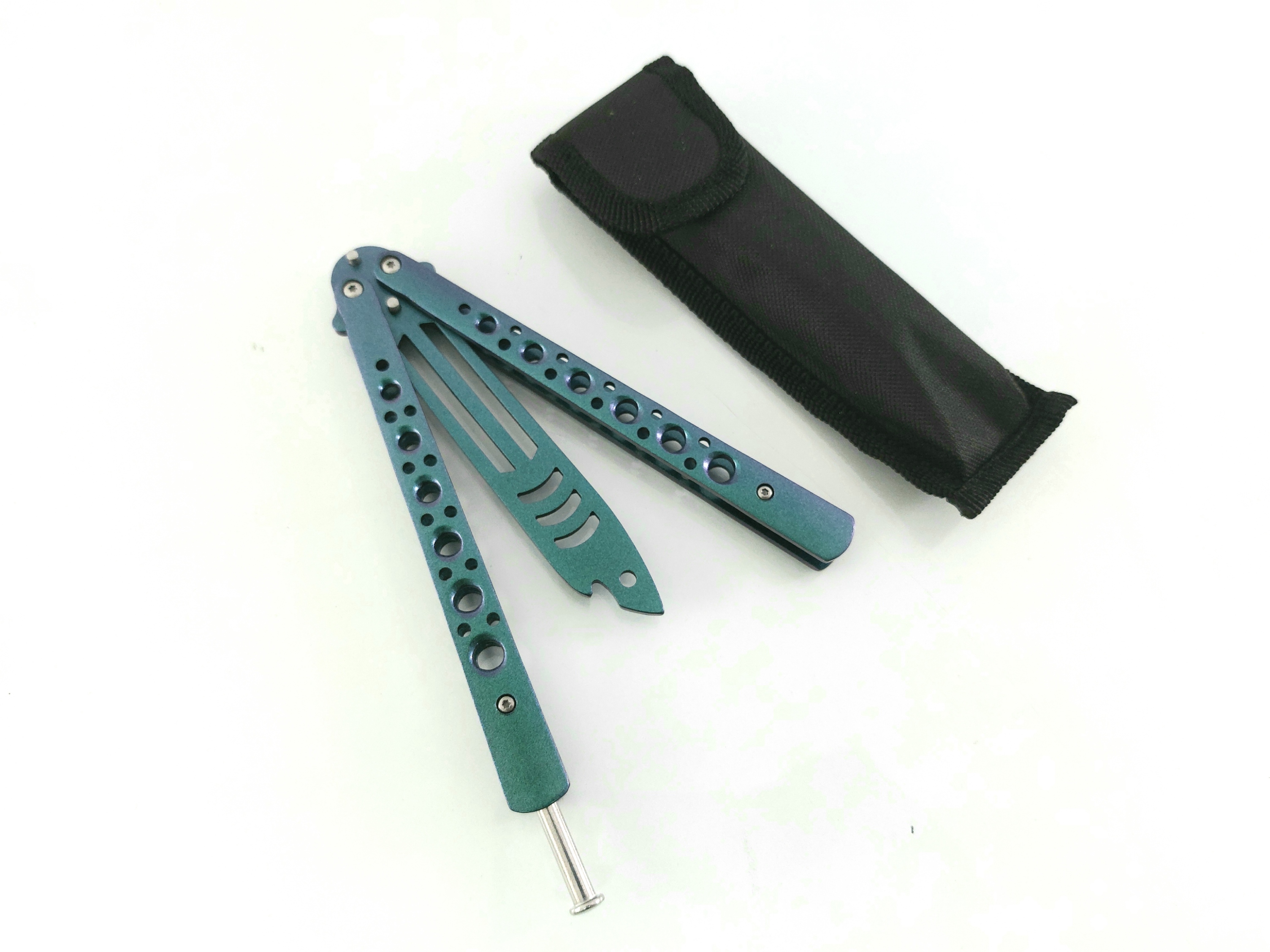 Вutterfly knife акула Shark нож пеперуда незаточен тренировъчен електриково зелено